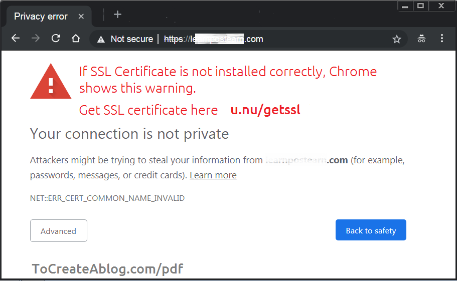 SSL certificate error