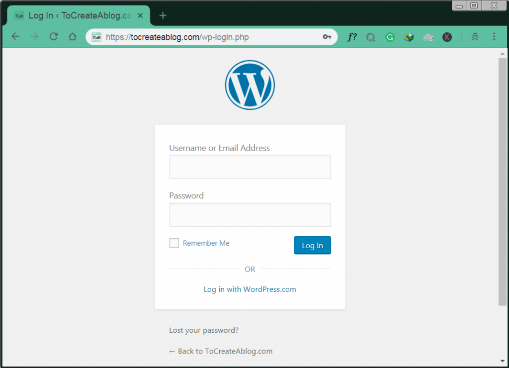 how to access WordPress login page?